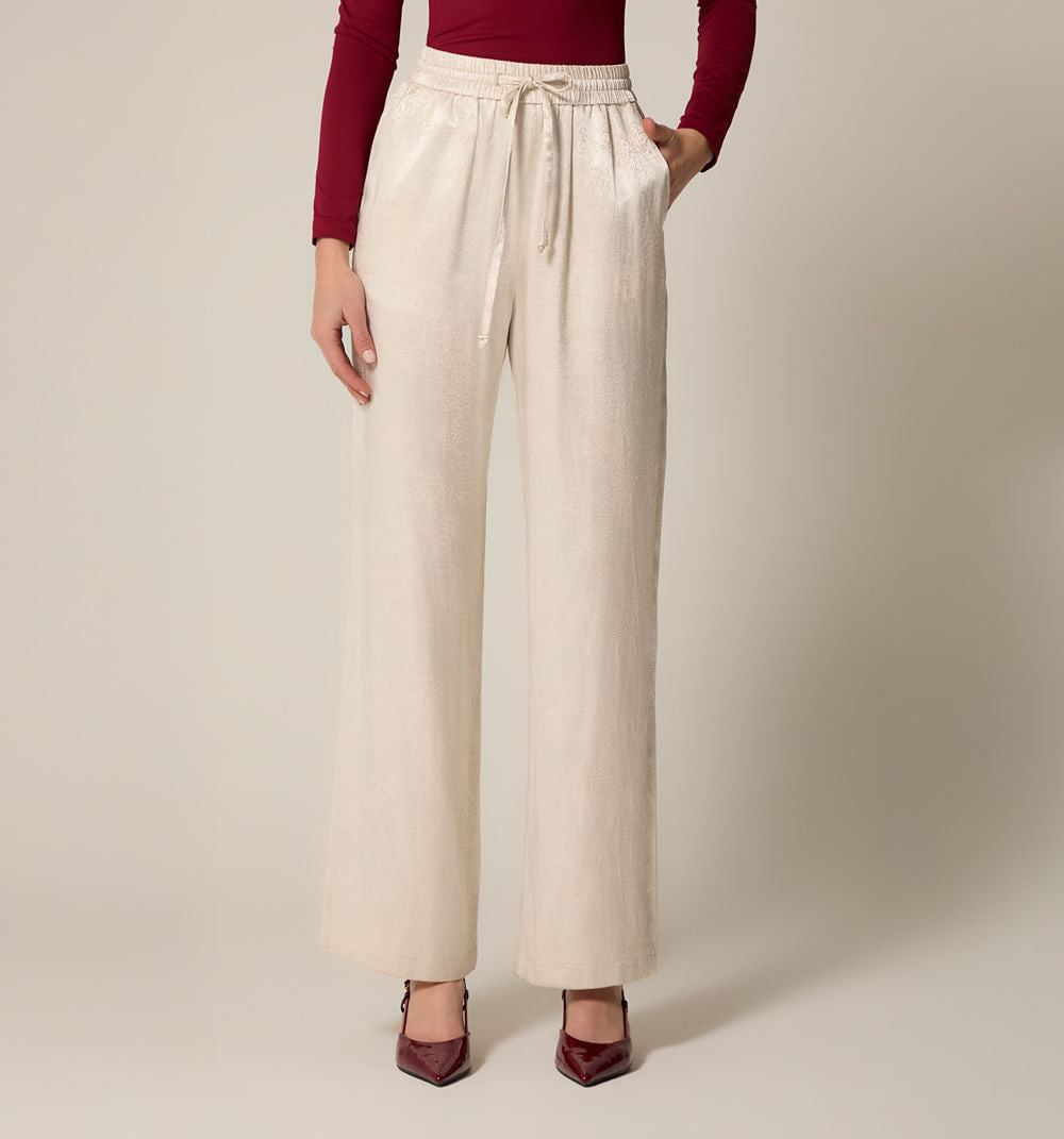 Pantalon Recto Efecto Jacquard