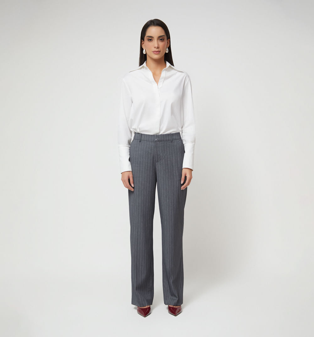 Pantalon Bota Recta - Gris