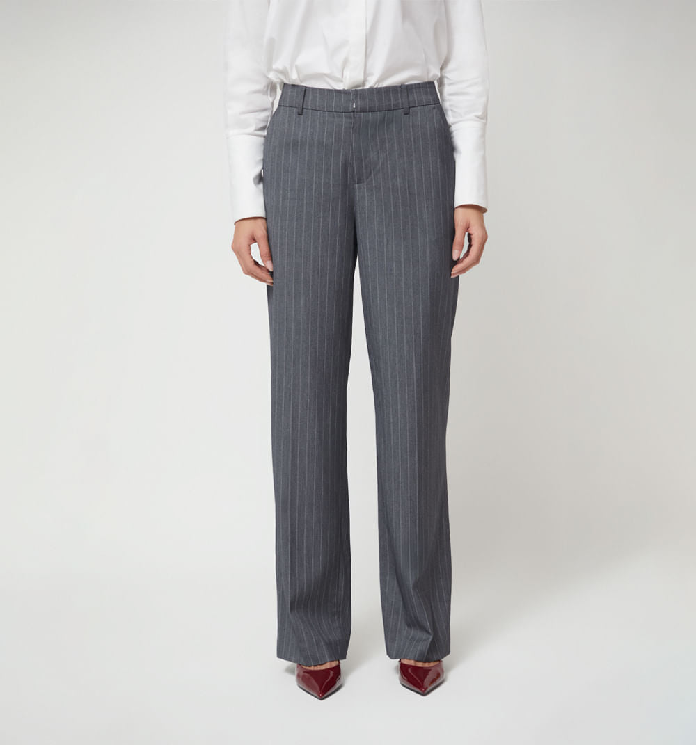 Pantalon Bota Recta - Gris