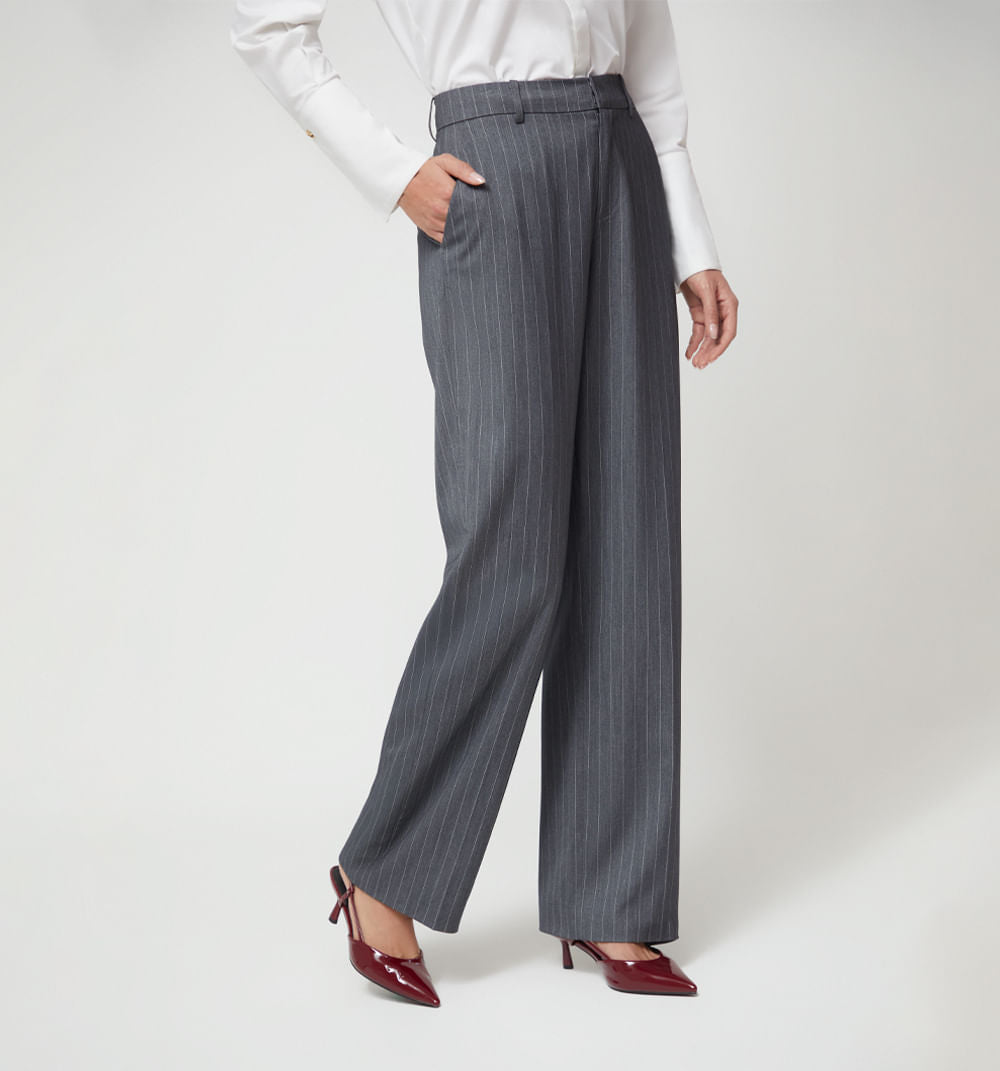 Pantalon Bota Recta - Gris