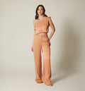 Pantalon Palazzo Tiro Alto - Morado