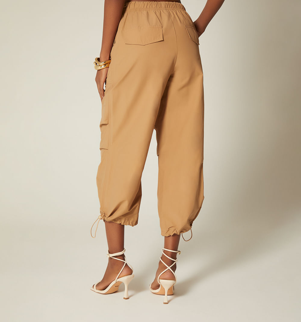 Pantalon Tiro Alto Con Elasticos