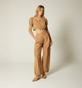 Pantalon Palazo Tiro Alto Con Bolsillos
