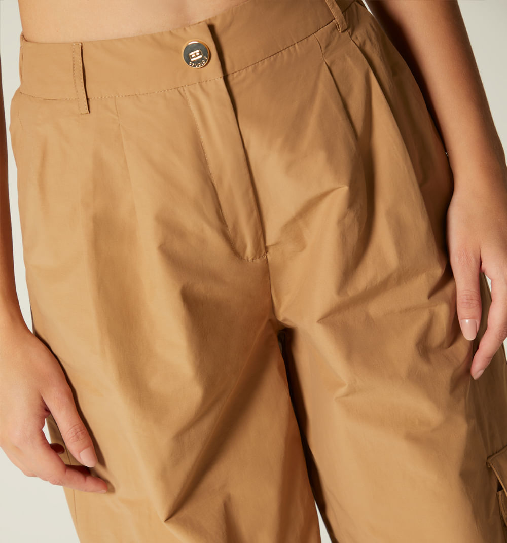Pantalon Palazo Tiro Alto Con Bolsillos
