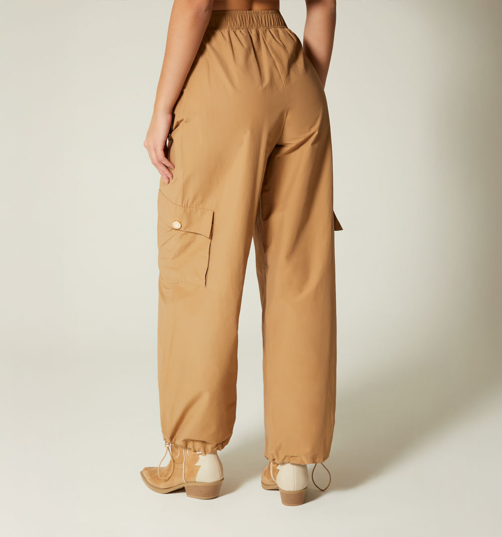 Pantalon Palazo Tiro Alto Con Bolsillos