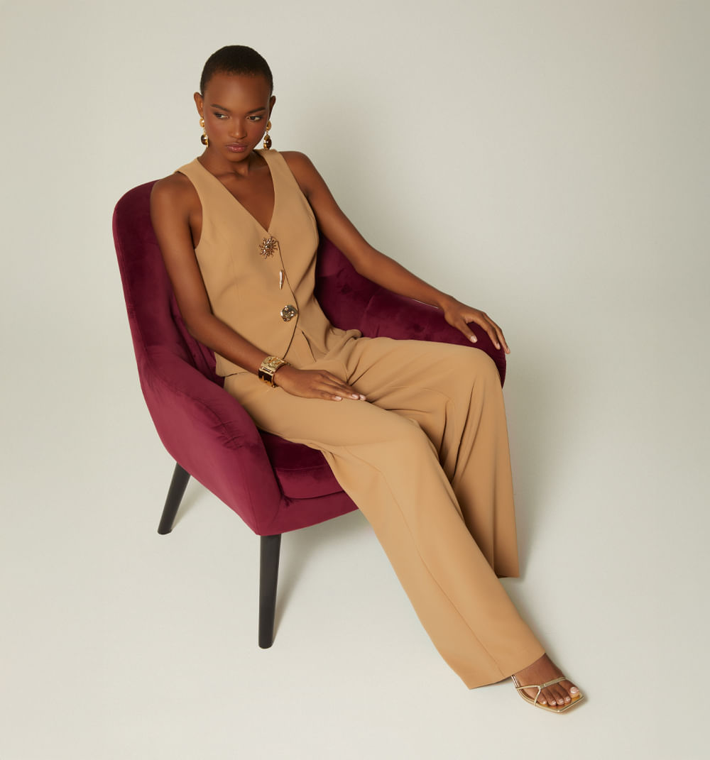 Pantalon Tiro Alto - Gris
