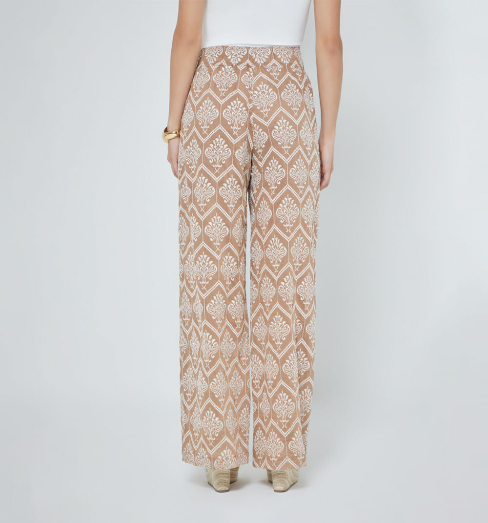 Pantalon Palazo Tiro Alto - Gris
