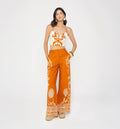 Pantalon Palazo Tiro Alto - Naranja