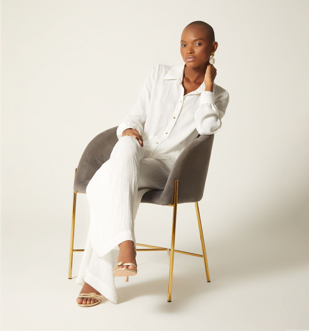 Pantalon Palazzo Tiro Alto