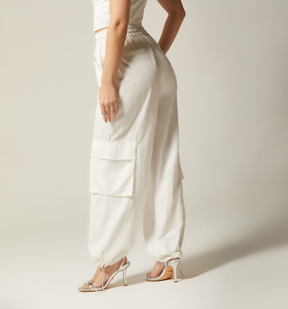 Pantalon Tiro Alto Elastico En Cintura