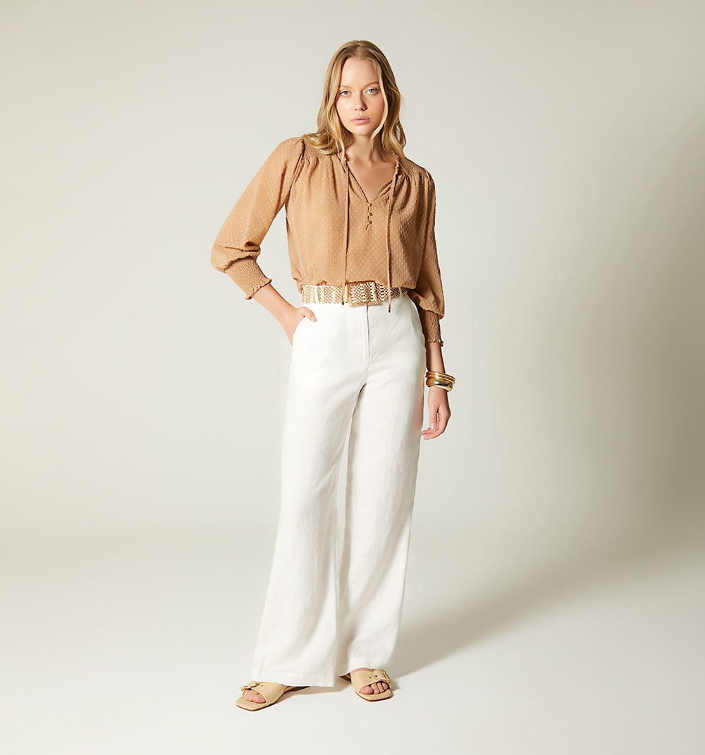 Pantalon  Tiro Alto Con Correa