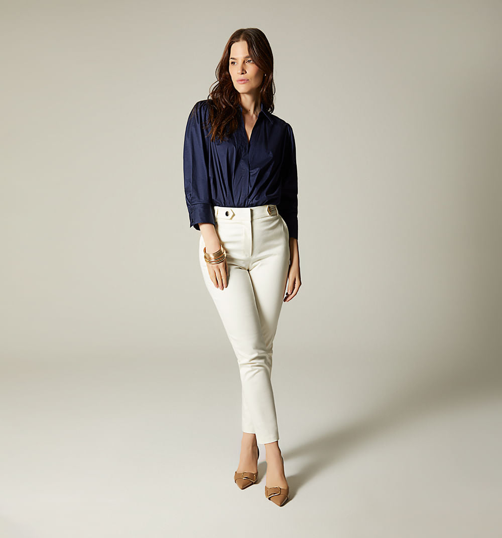Pantalon Tiro Alto Detalle En Pretina