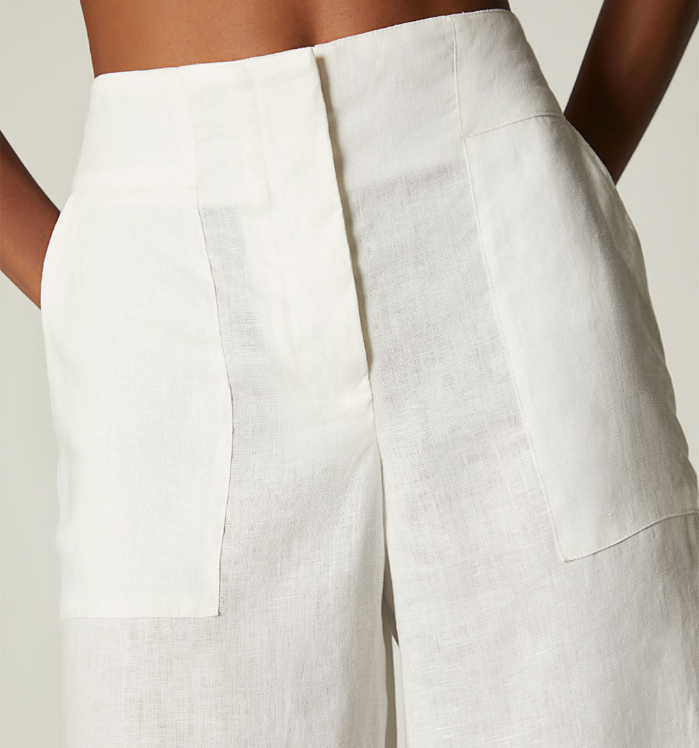 Pantalon Palazo Tiro Alto - Natural