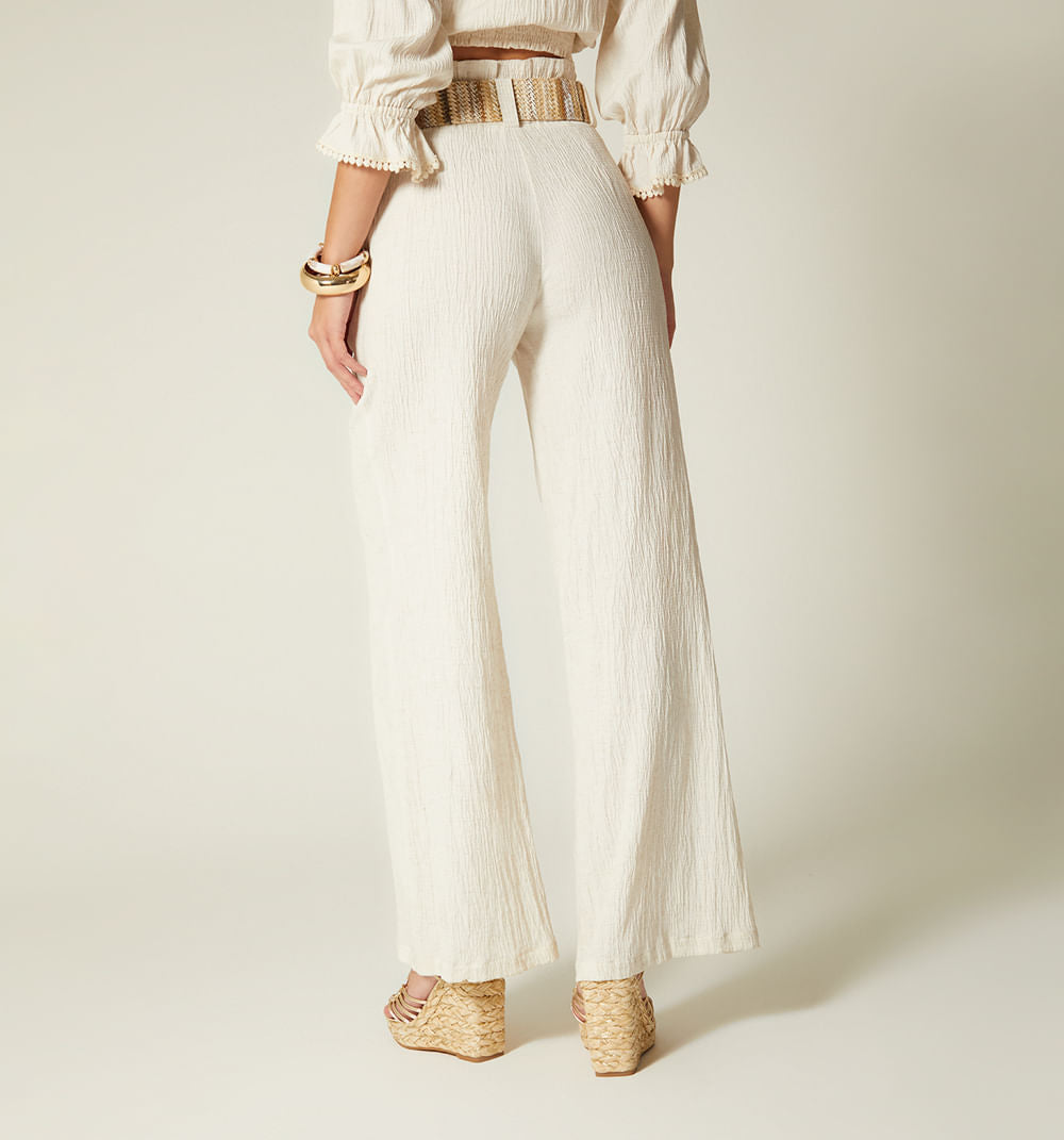 Pantalon Bota Ancha Con Correa