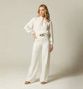 Pantalon Palazo Tiro Alto Con Herraje