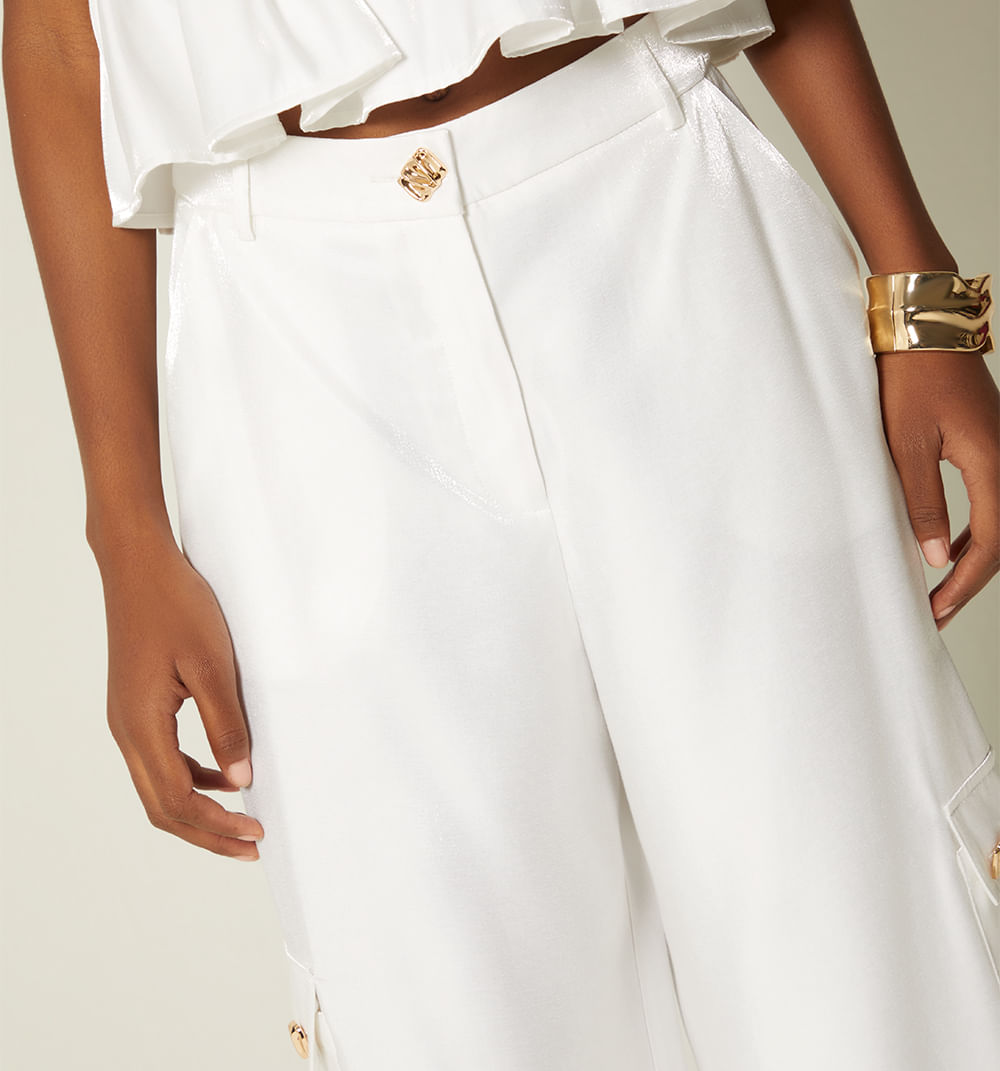 Pantalon Tiro Alto Con Correa