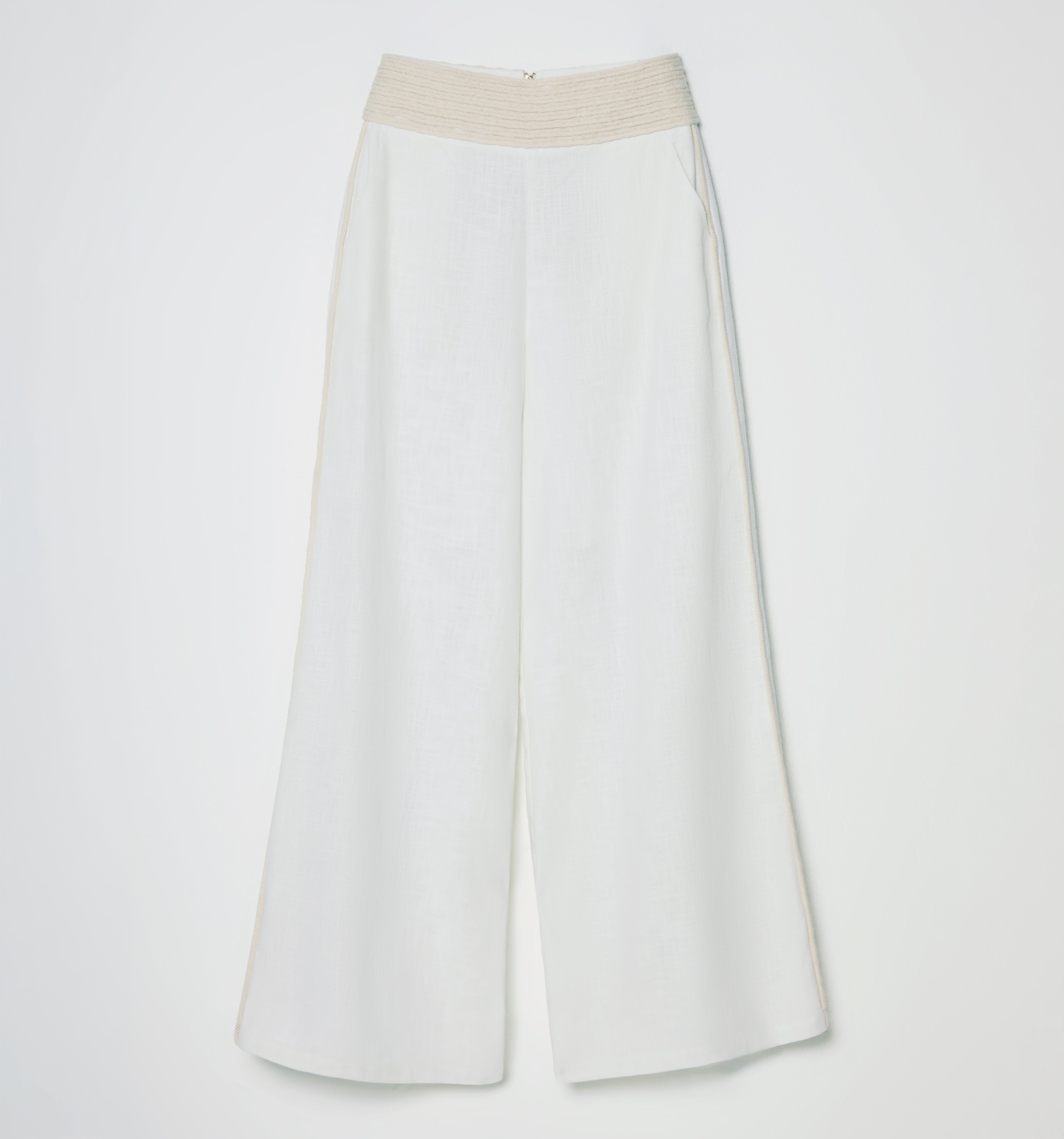 Pantalon Palazo Con Pretina Embellecida