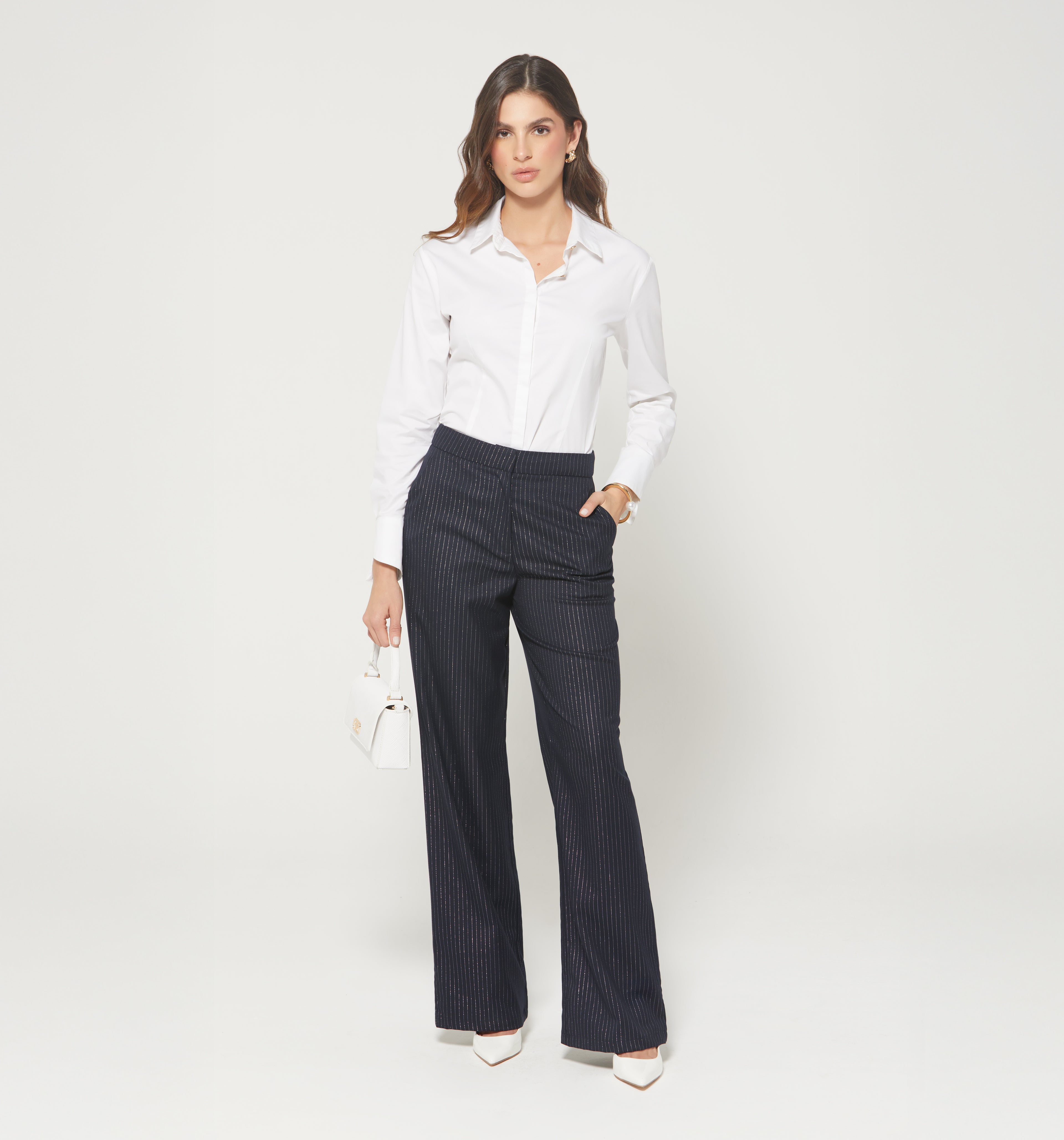 Pantalón Recto Tiro Alto