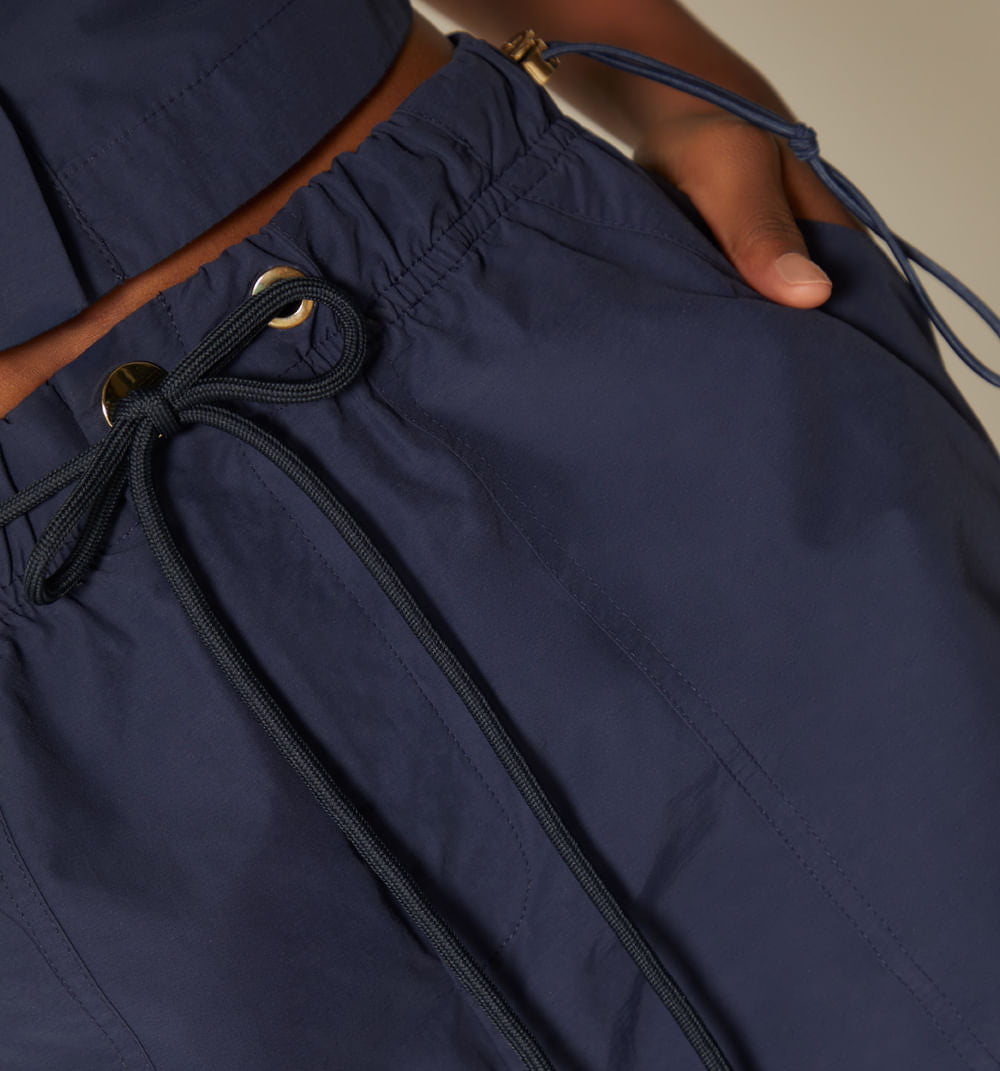 Pantalon Tiro Alto Con Elasticos