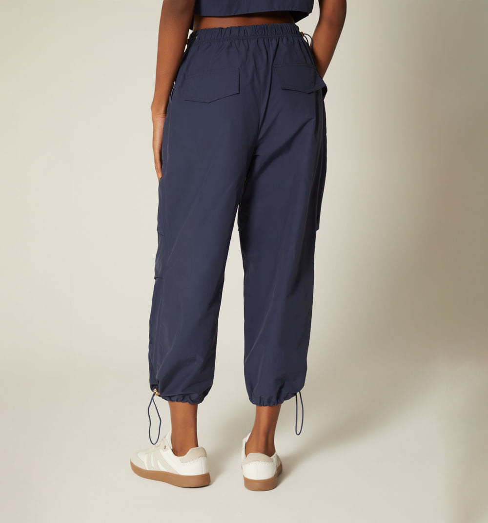 Pantalon Tiro Alto Con Elasticos