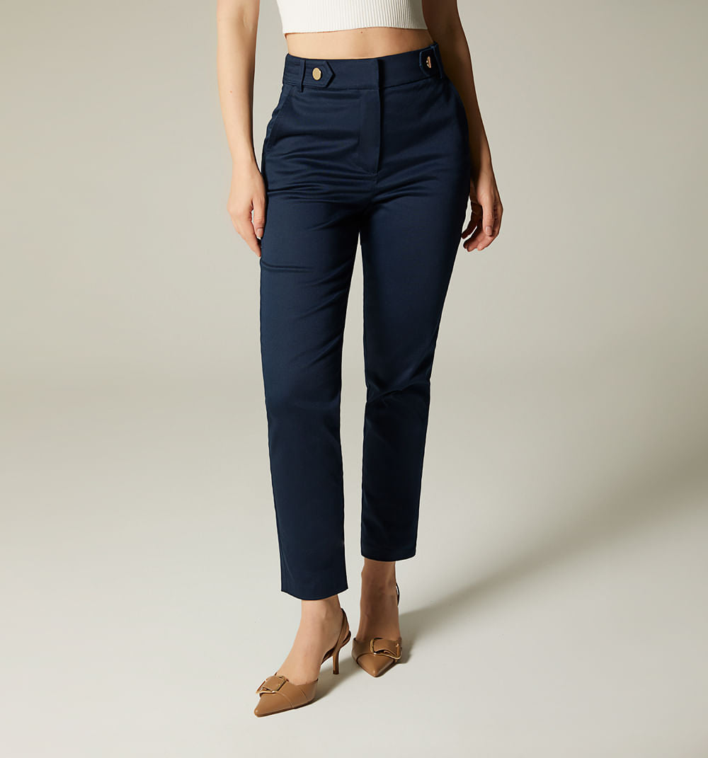 Pantalon Tiro Alto Detalle En Pretina
