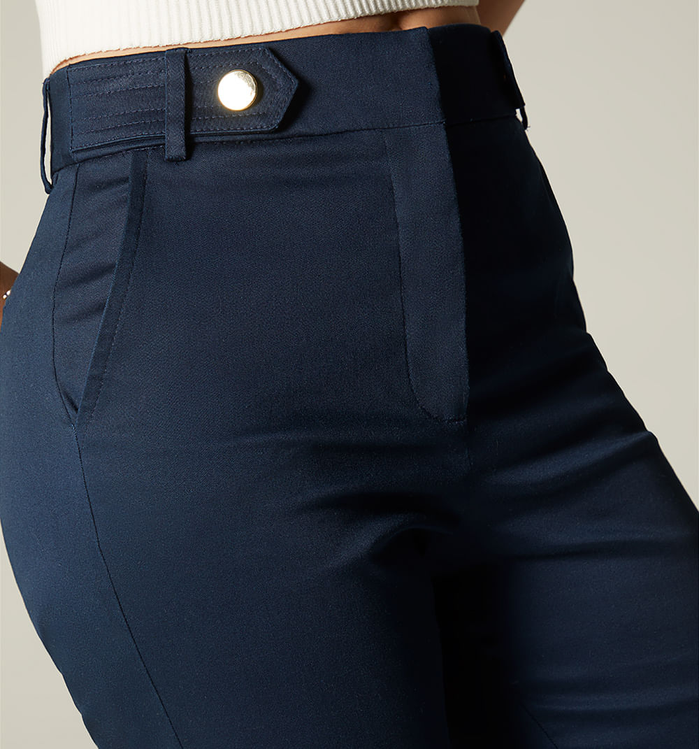 Pantalon Tiro Alto Detalle En Pretina