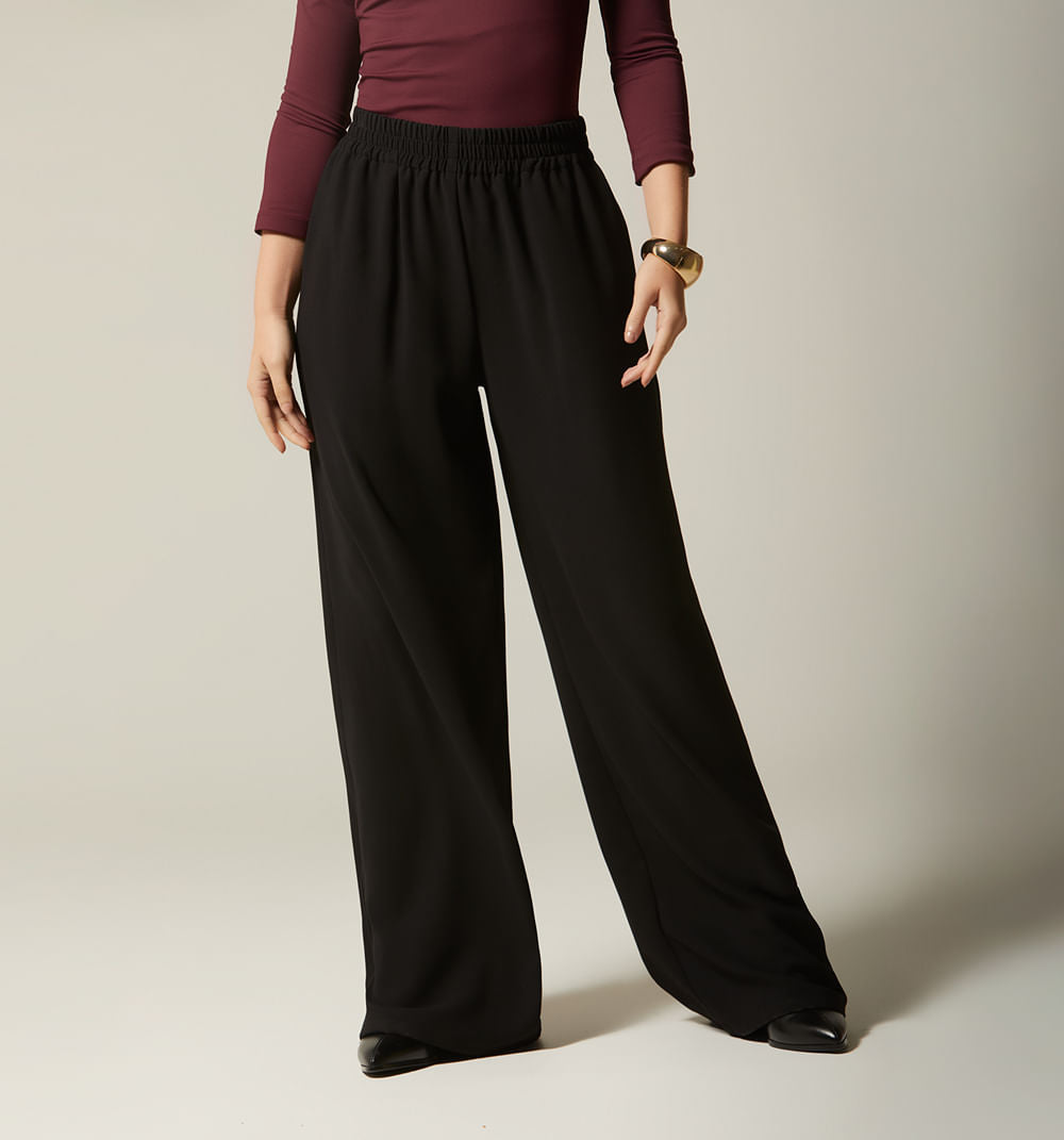 Pantalon Palazo Elastico En Cintura