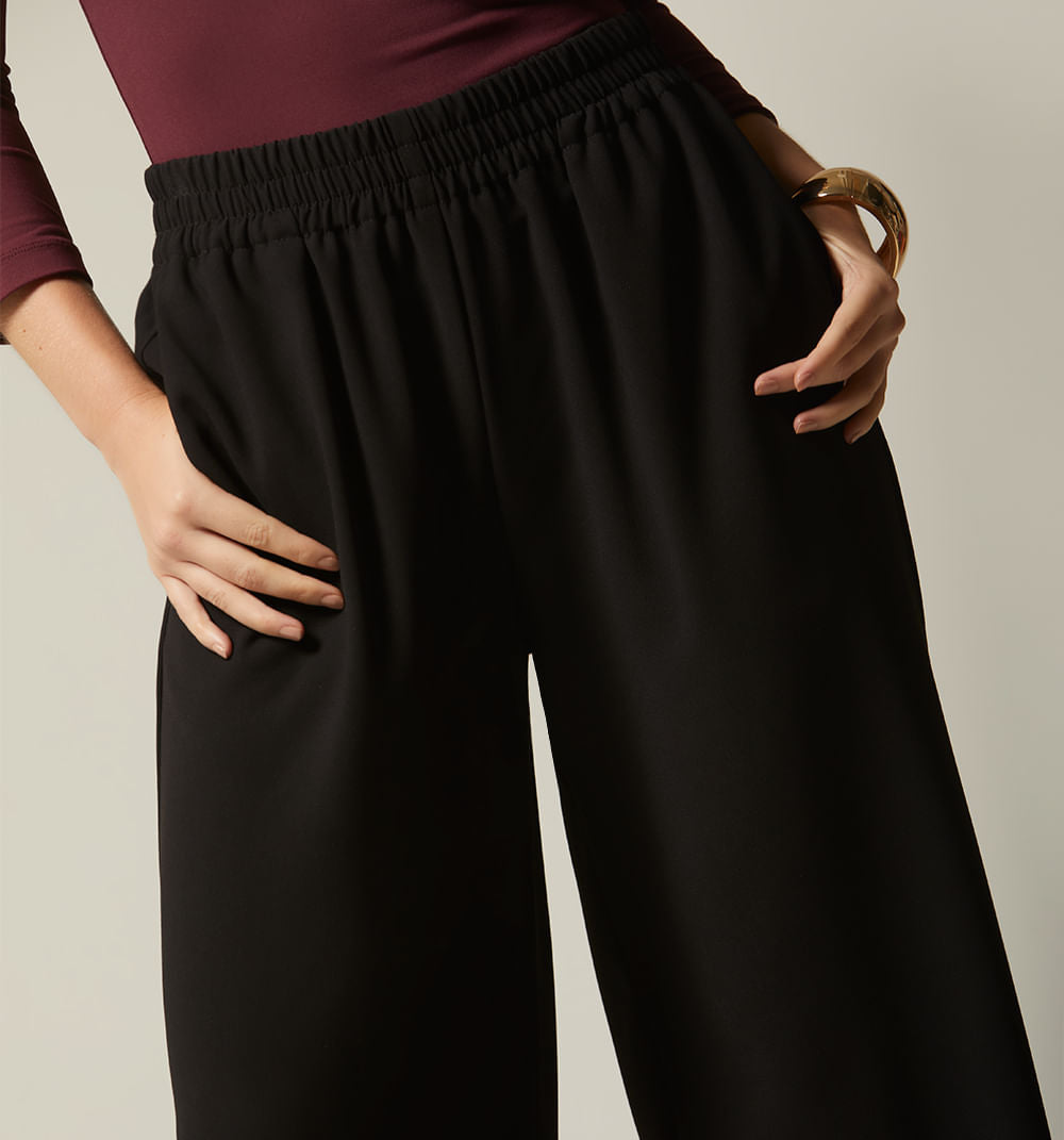 Pantalon Palazo Elastico En Cintura