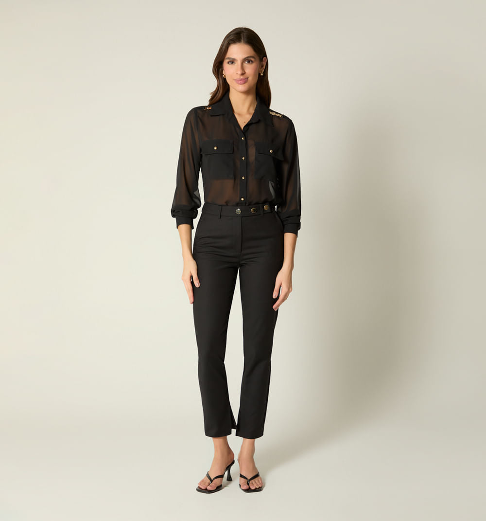 Pantalon Pretina Con Broches