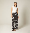 Pantalón Palazo Pretina Ruchada - Negro