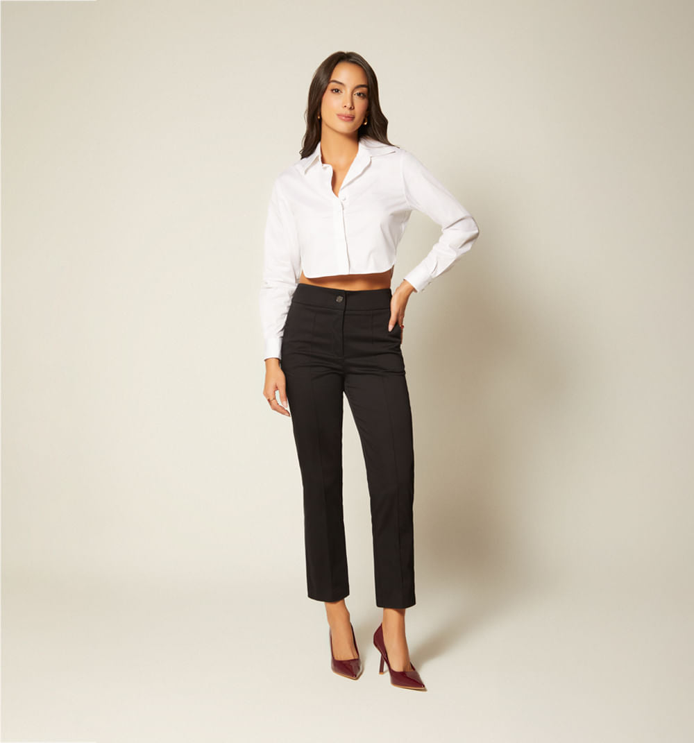 Pantalon Tipo Chino Tiro Alto