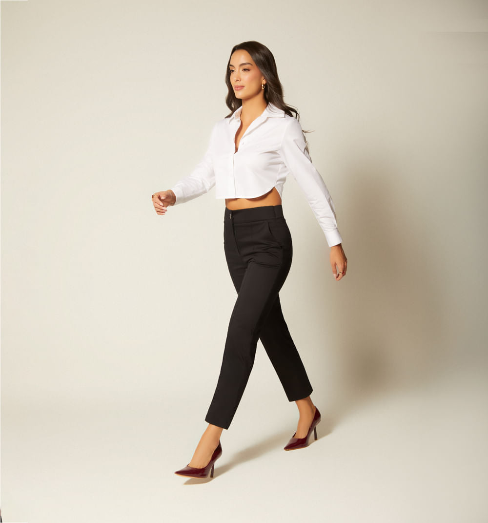 Pantalon Tipo Chino Tiro Alto