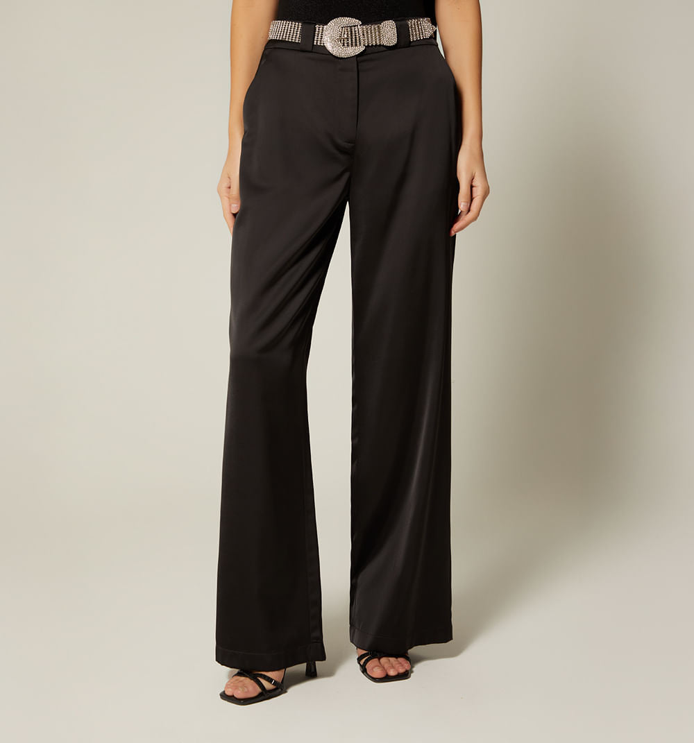 Pantalon Tiro Alto Con Correa
