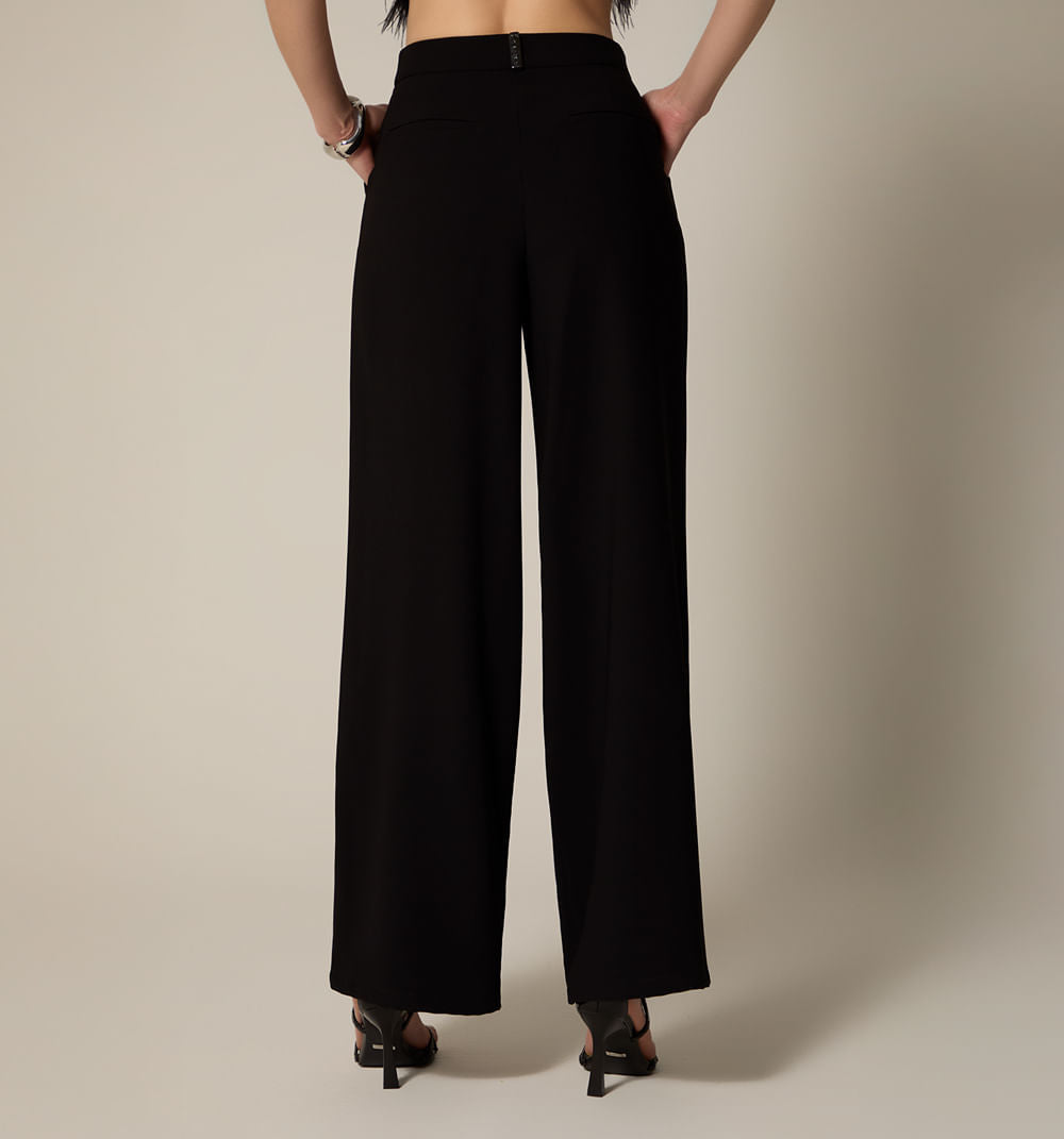 Pantalon Palazo Tiro Alto - Negro