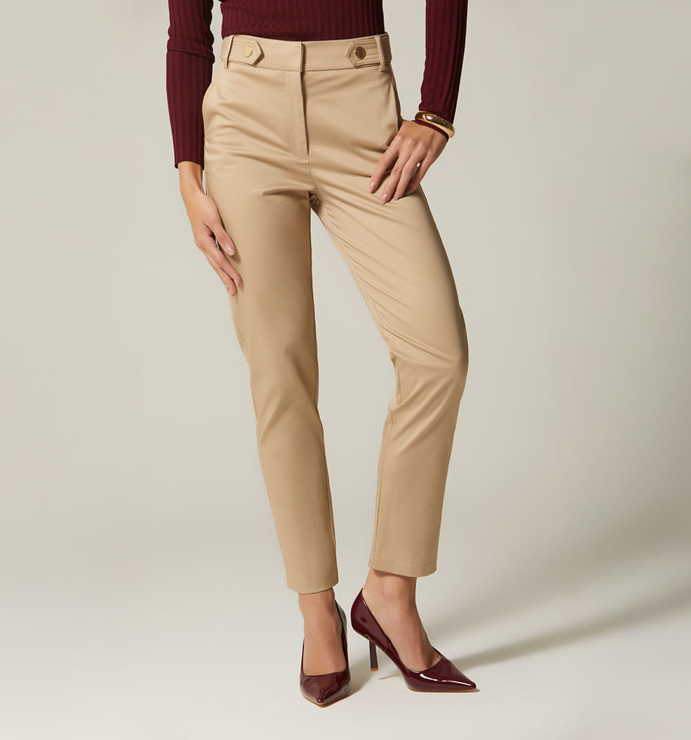 Pantalon Tiro Alto Detalle En Pretina
