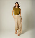 Pantalon Palazo Tiro Alto - Nuevo Beige