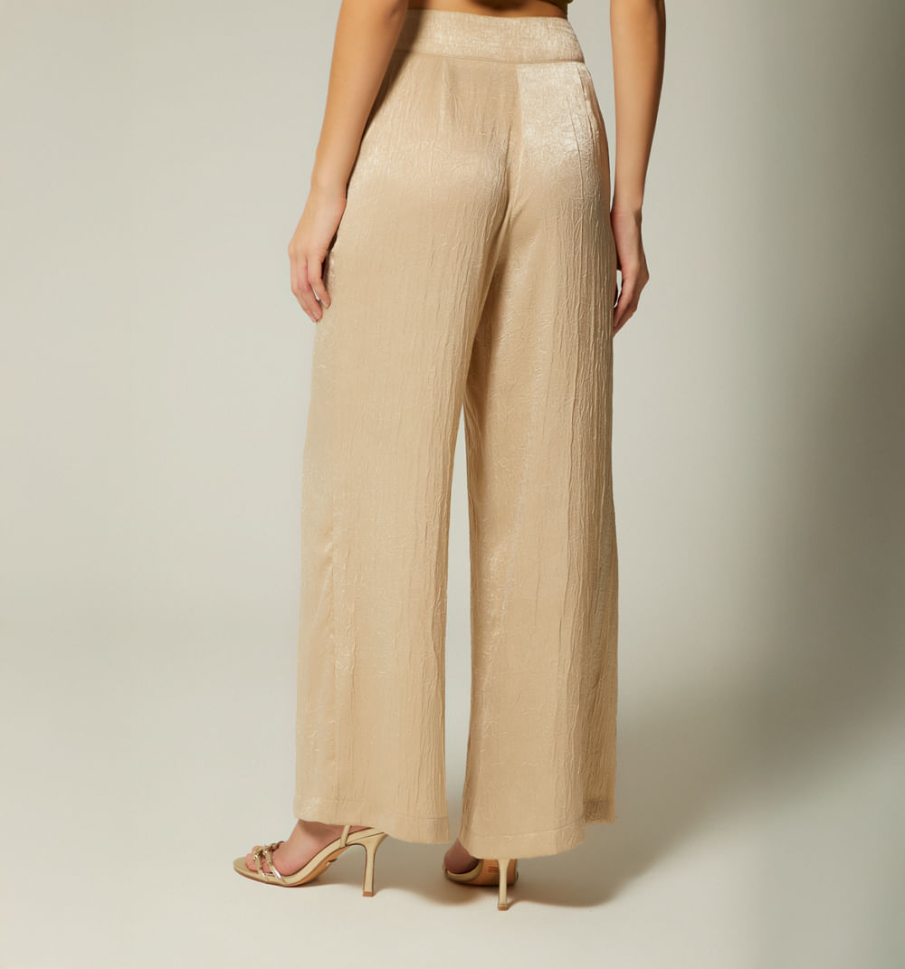 Pantalon Palazo Tiro Alto - Nuevo Beige