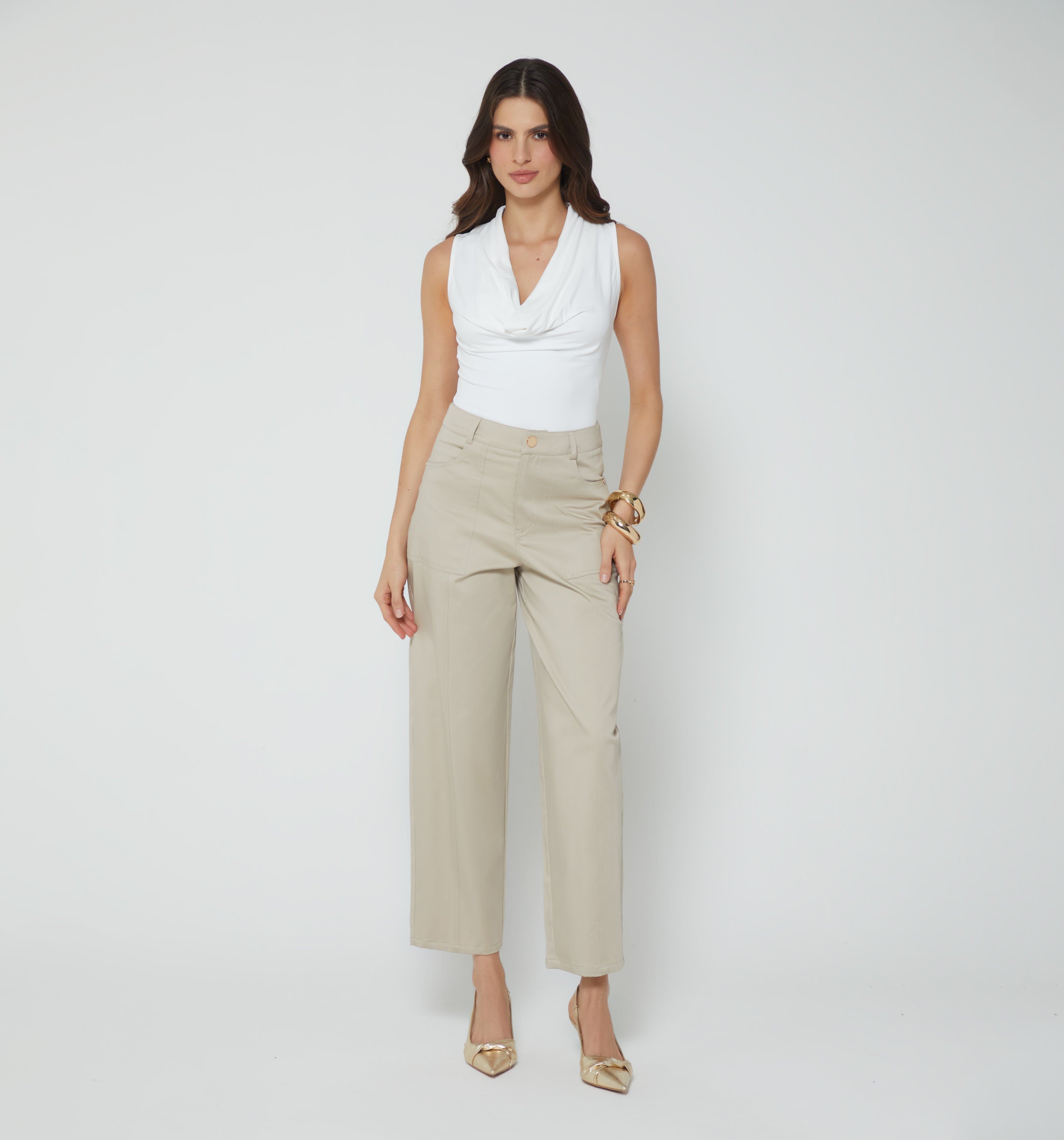 Pantalon Barrel Bolsillos Parche