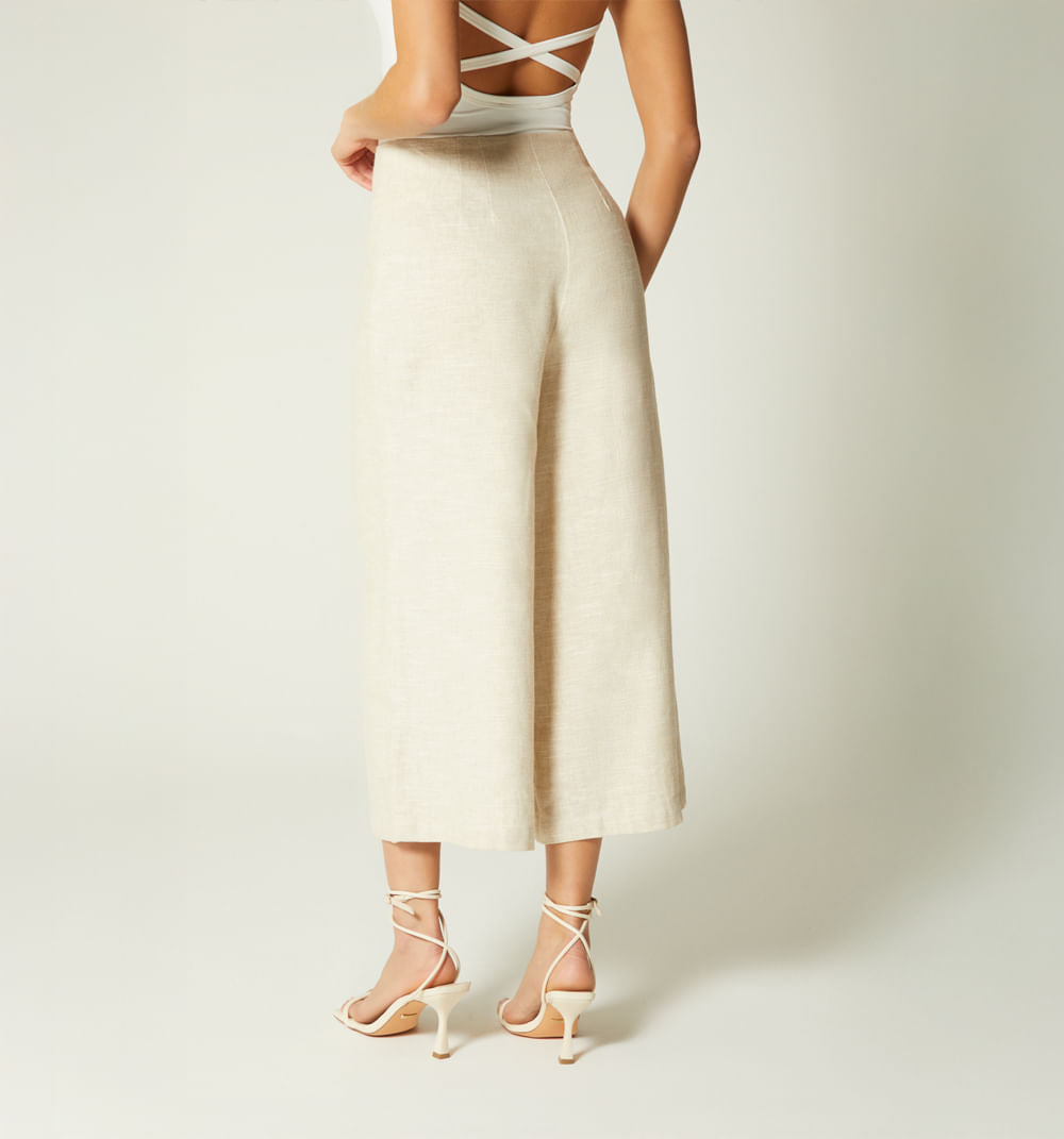 Pantalon Cullote Tiro Alto