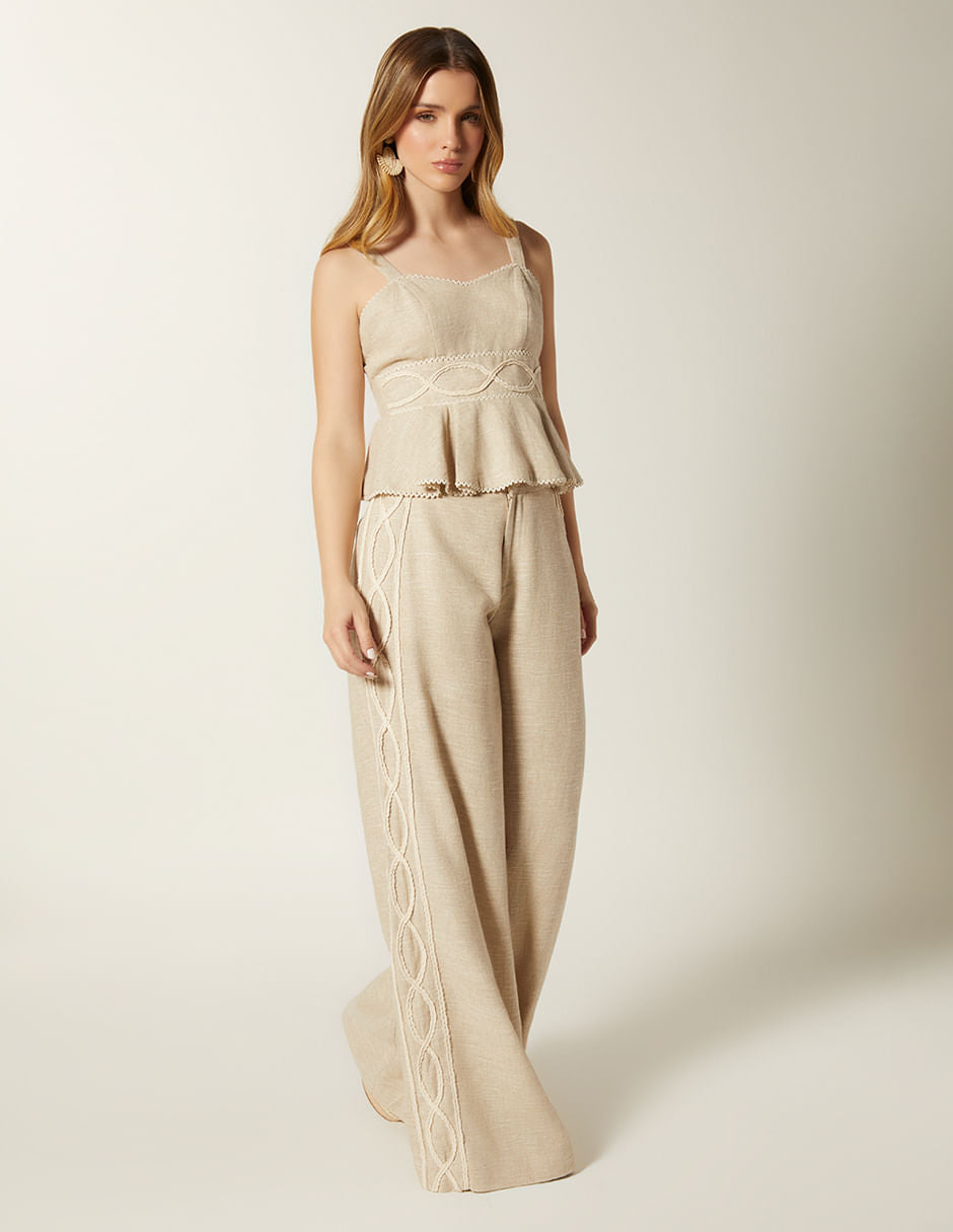 Pantalon Palazo Trensa En El Lateral