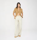 Pantalon Tiro Alto Con Pasamaneria