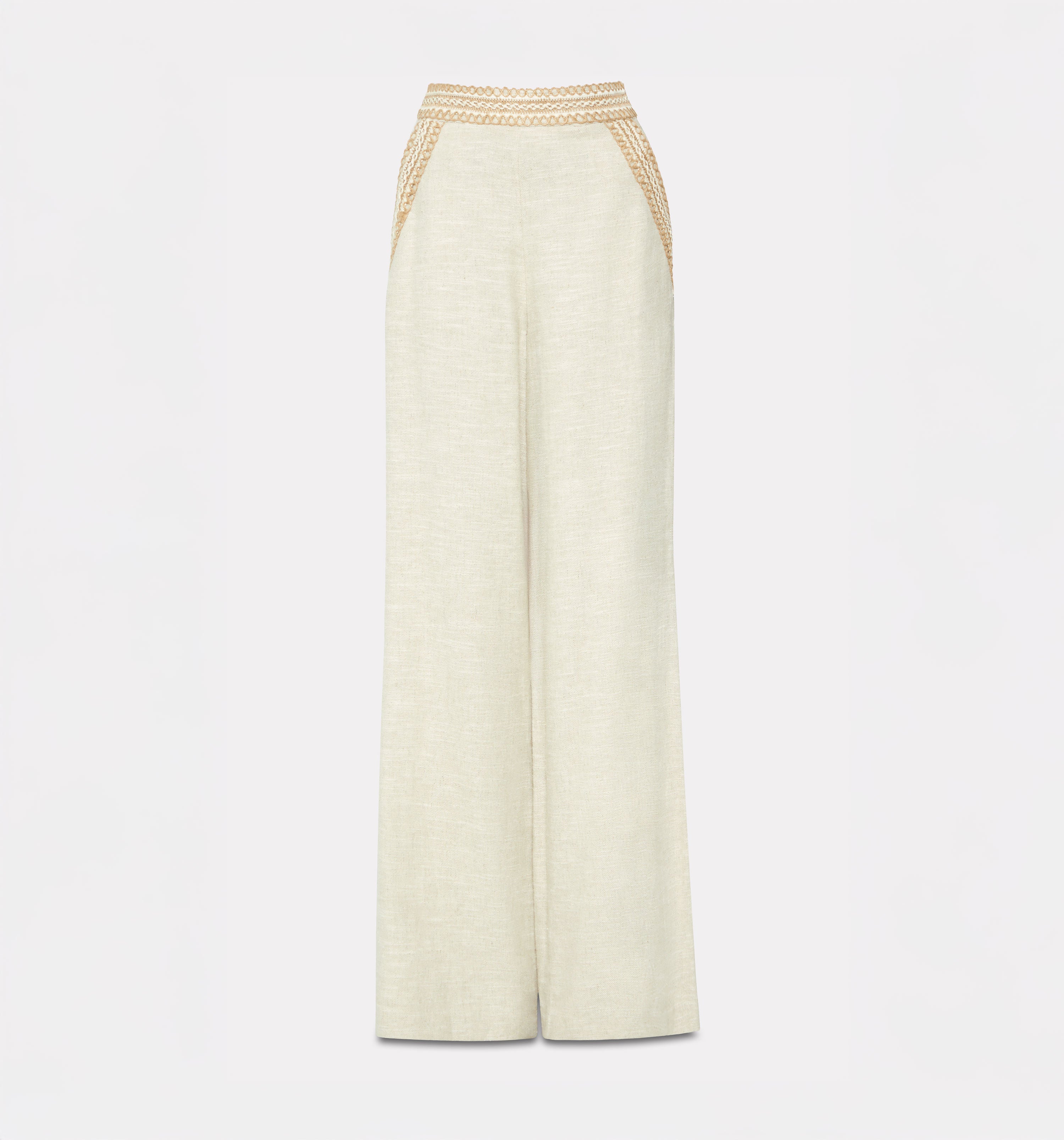 Pantalon Tiro Alto Con Pasamaneria