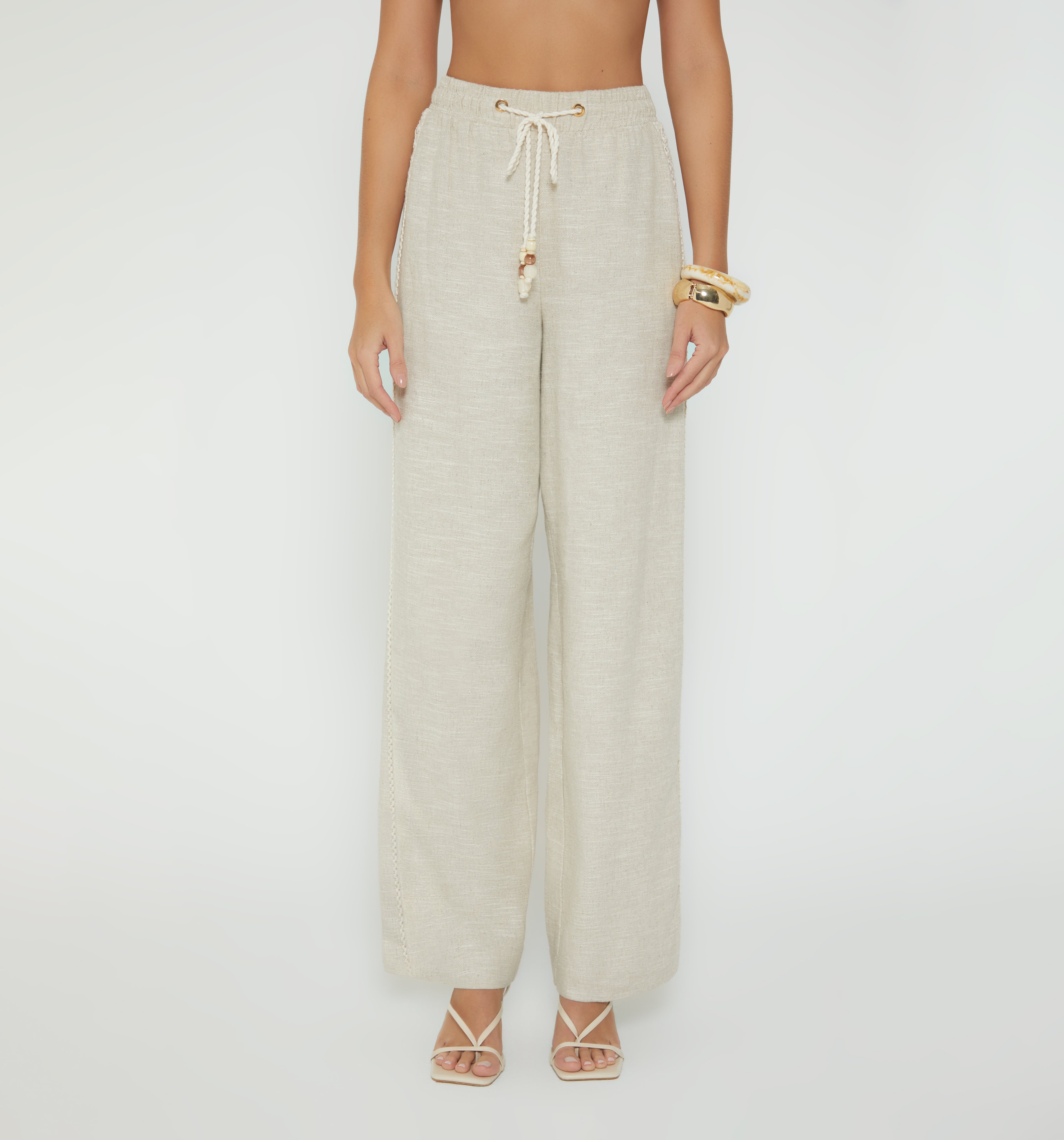 Pantalon Palazzo Con Insumo
