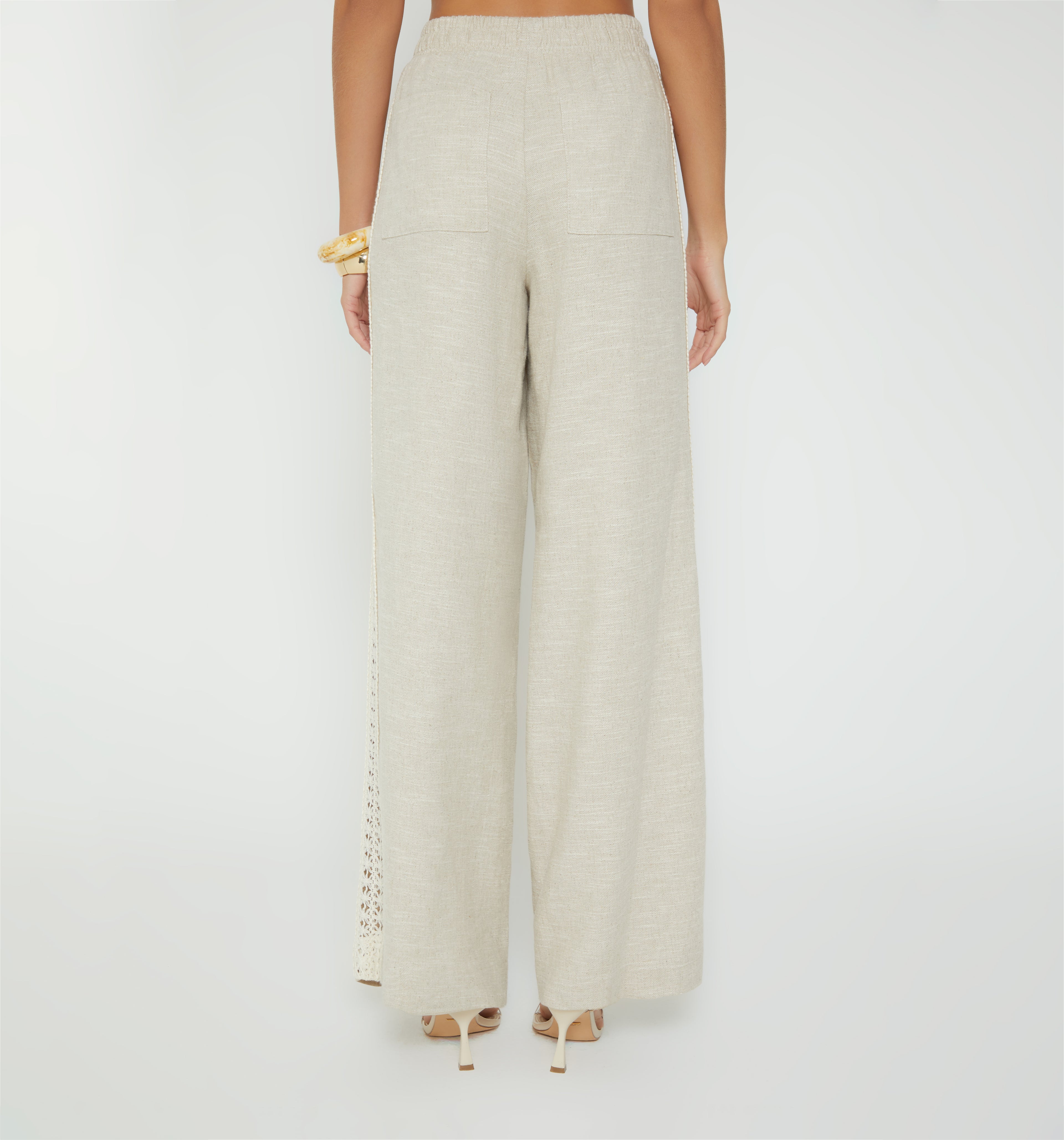 Pantalon Palazzo Con Insumo