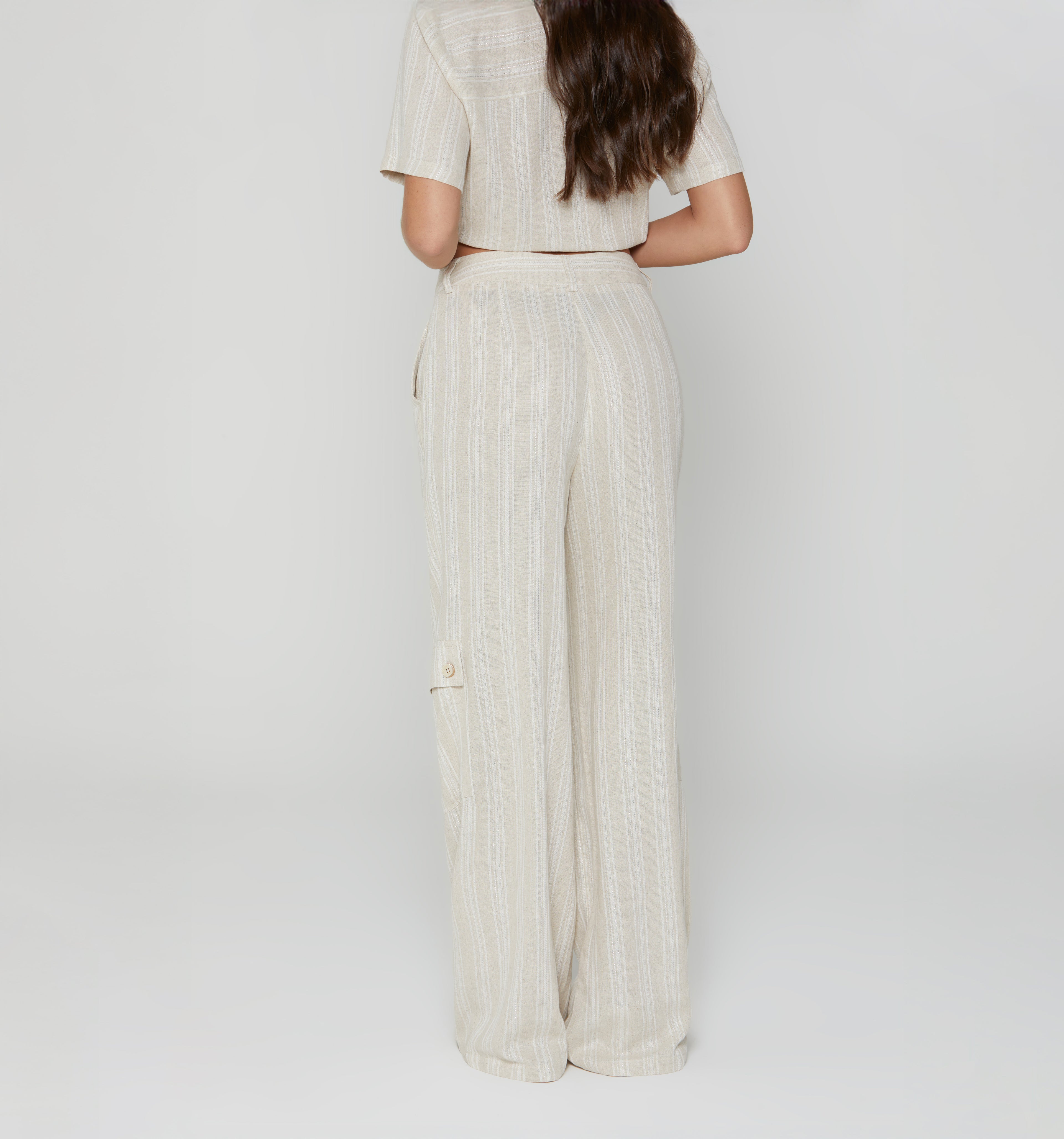 Pantalon Palazo Tiro Alto - Beige