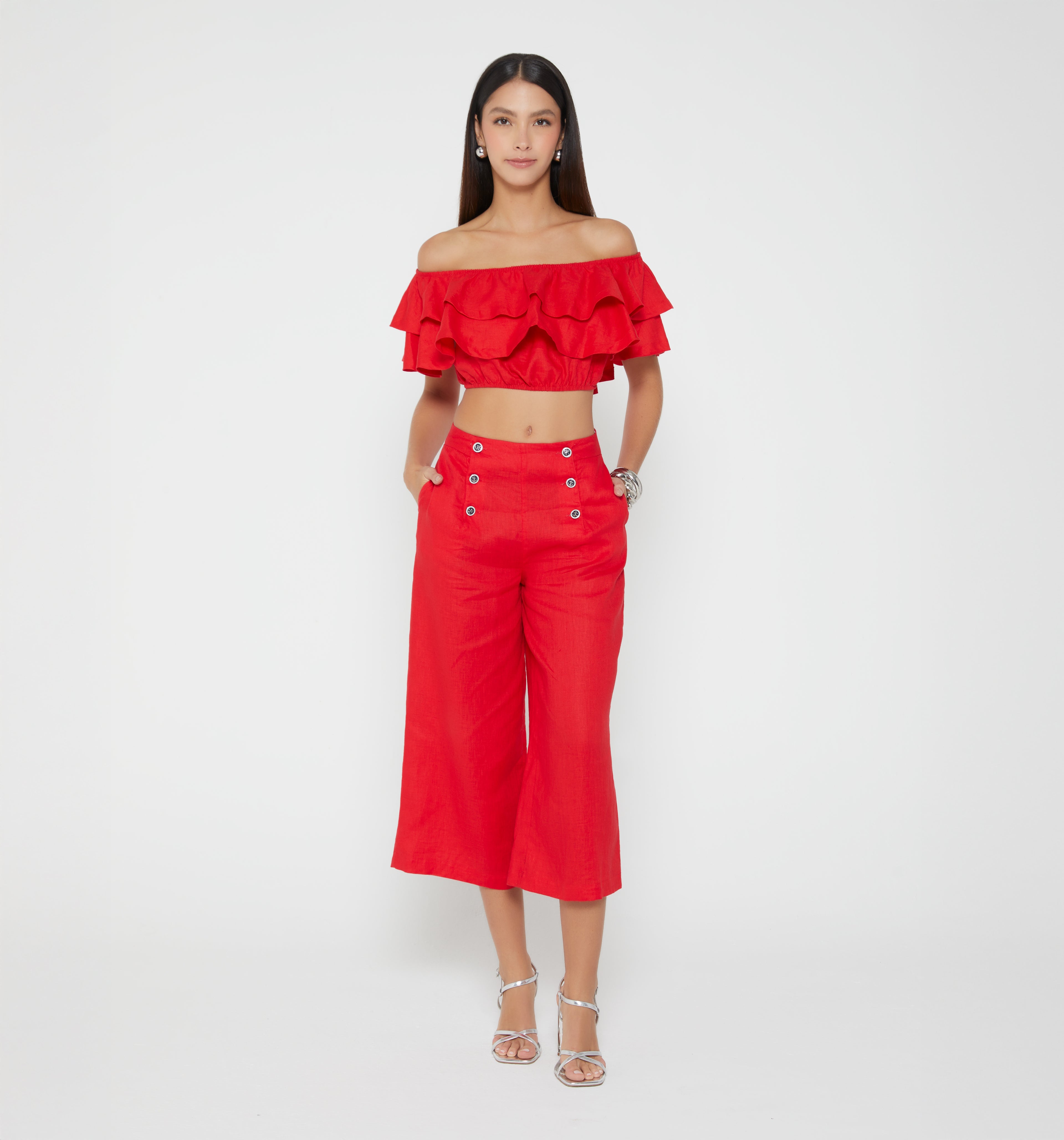 Culotte Tiro Alto Con Botones