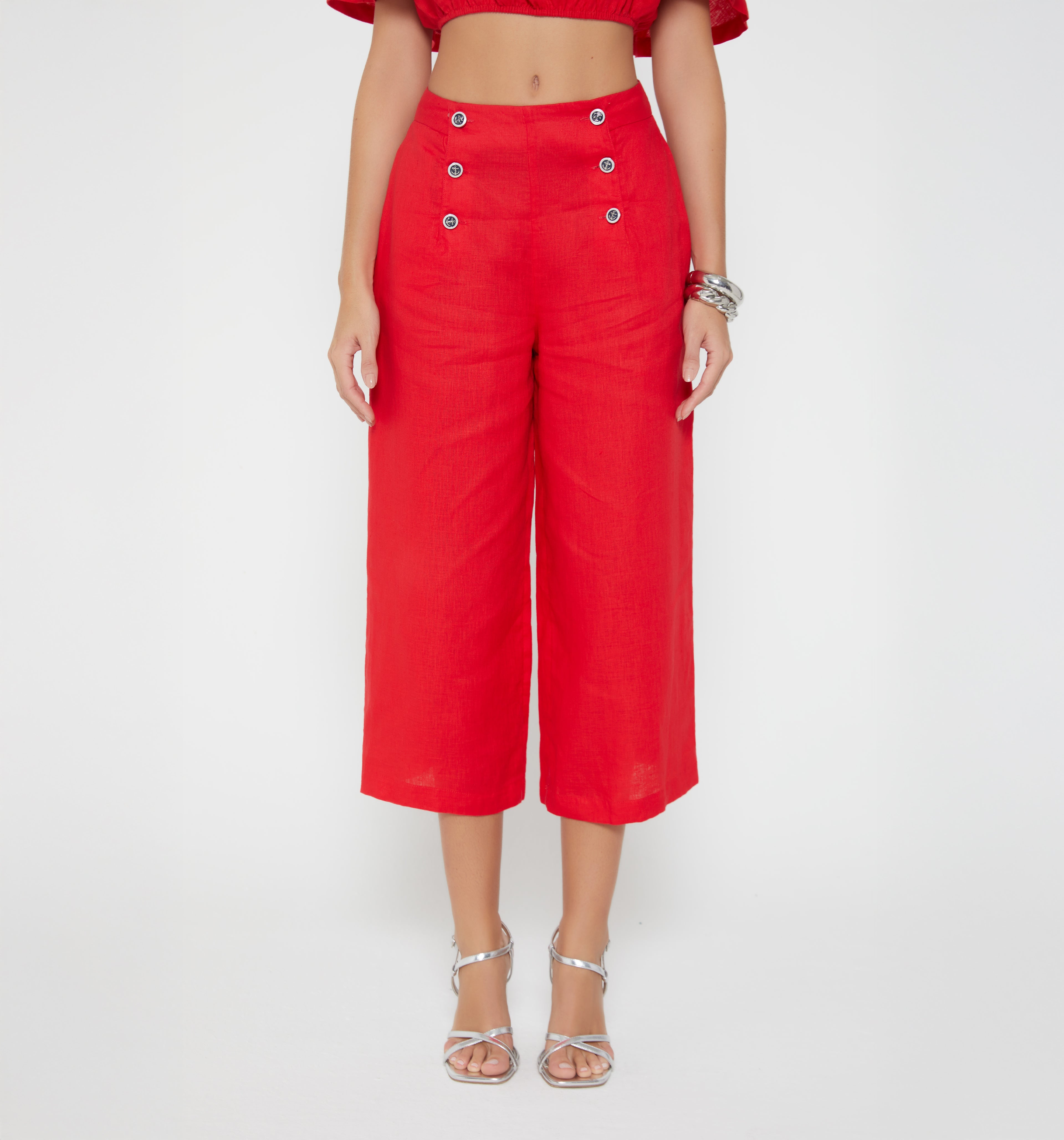 Culotte Tiro Alto Con Botones