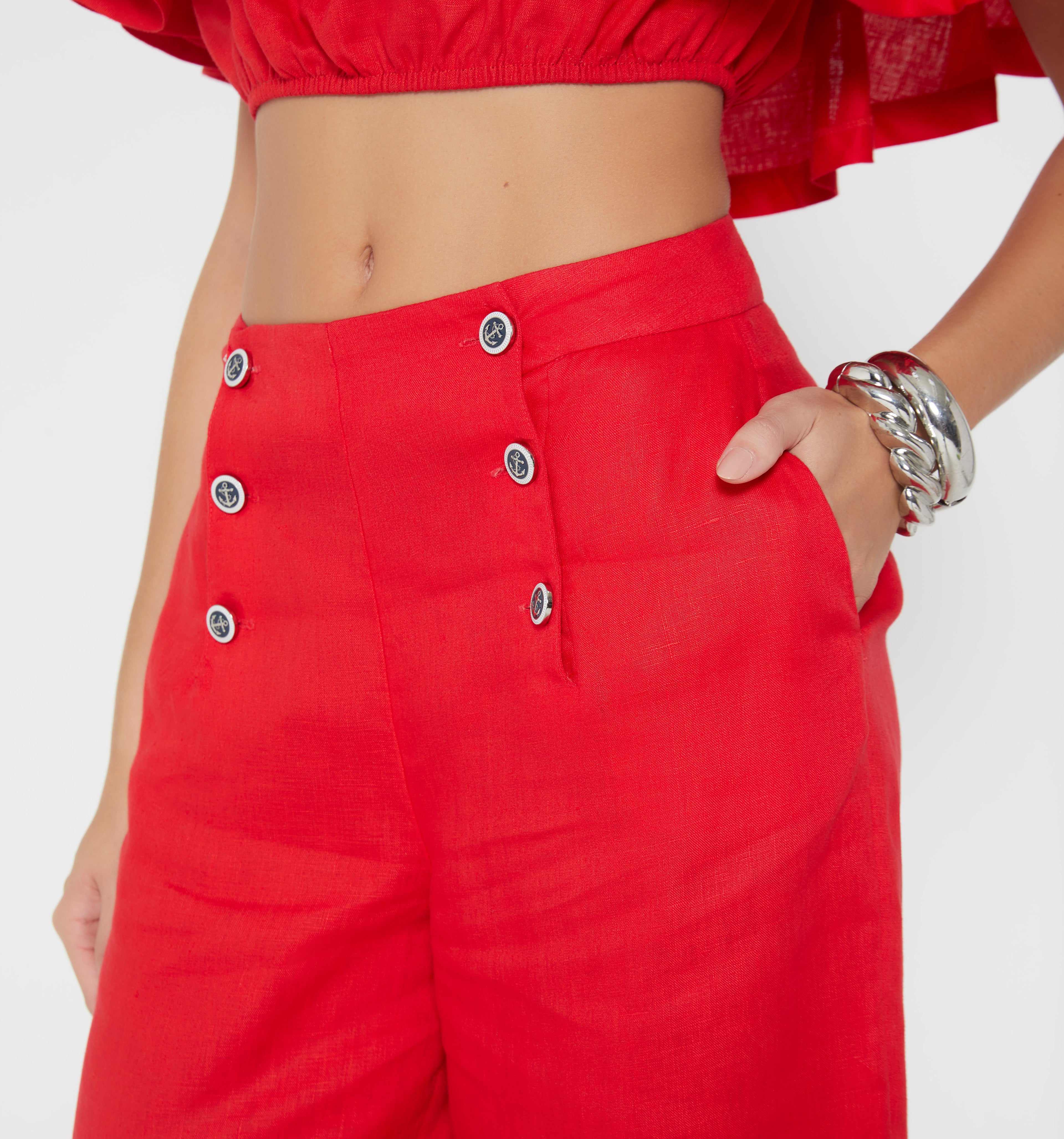Culotte Tiro Alto Con Botones