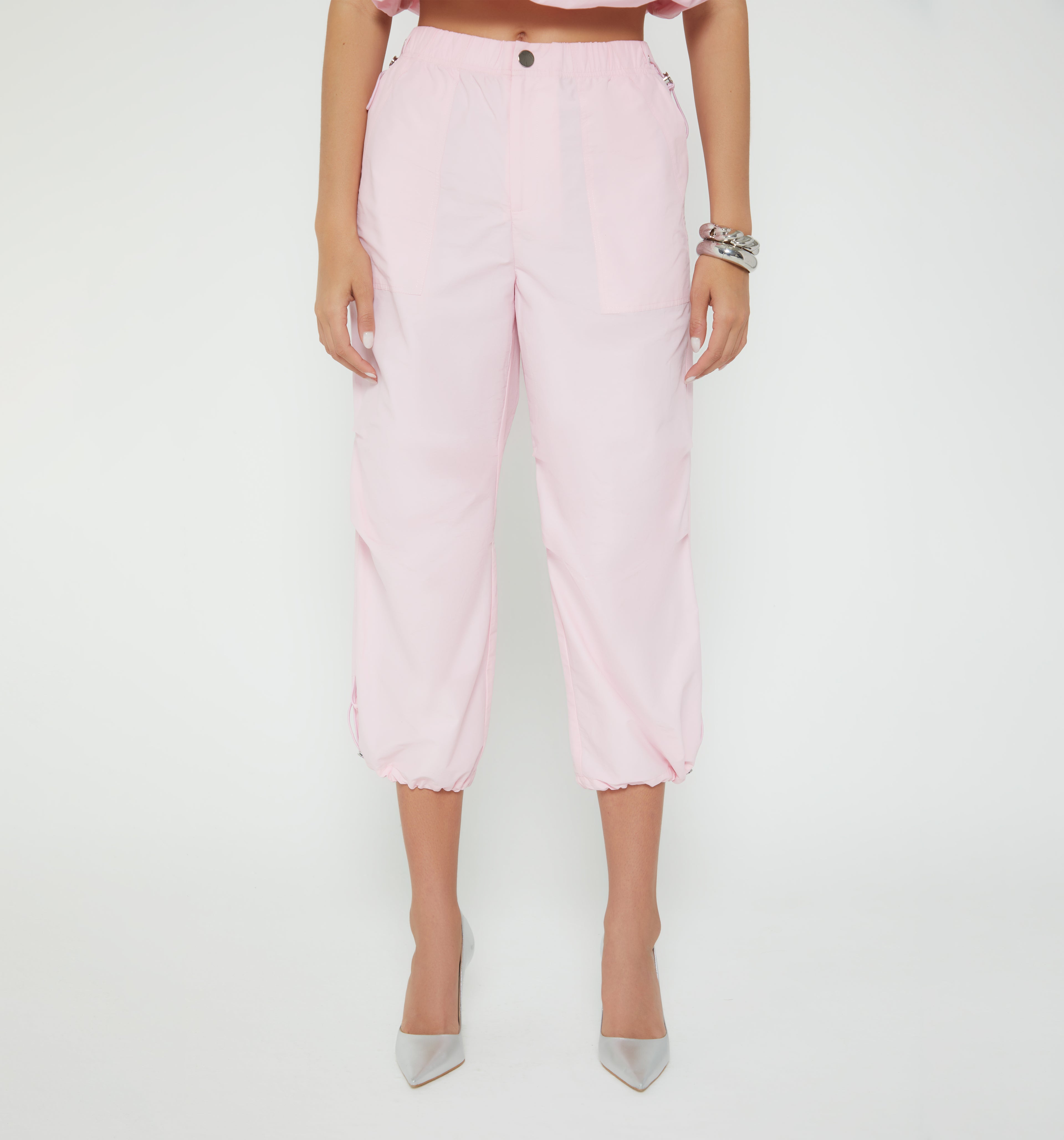 Pantalon Tiro Alto Con Elasticos