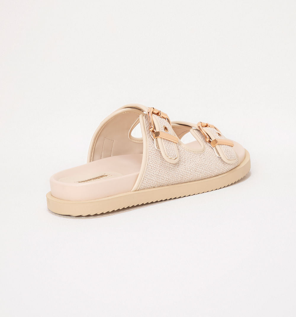 Sandalia Plana Con Hebillas Regulables